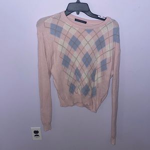 Brandy Melville argyle plaid pink